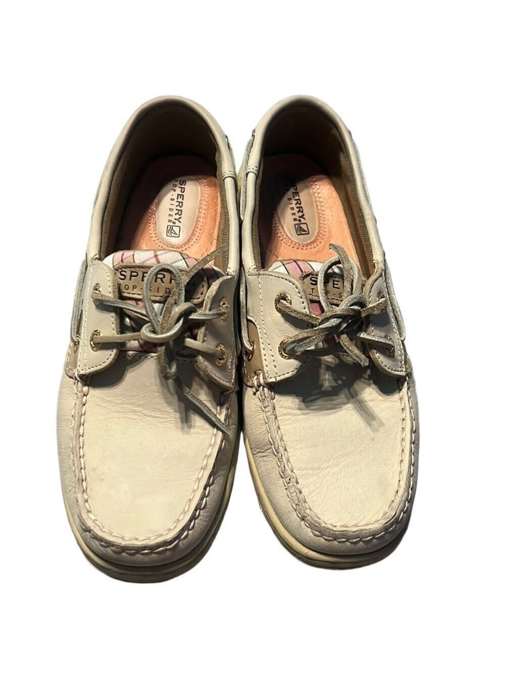 BlueFish Oat/Sand Plaid Women Boat Shoe by Sperry “SZ 8M”
